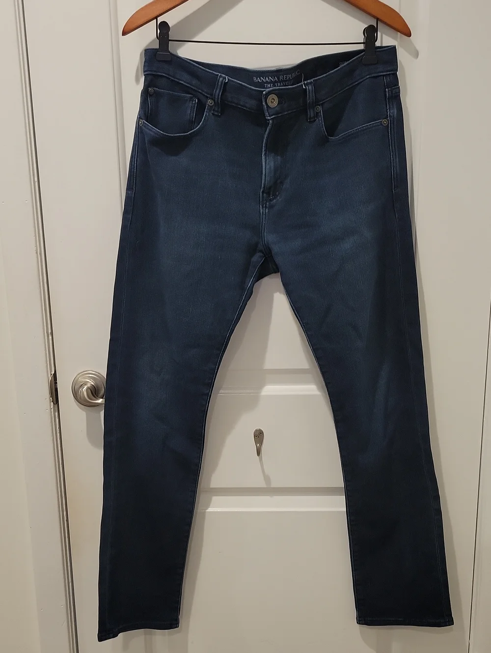 ​Banana Republic Traveler Jeans Men's 32x30 Slim Fit Dark Wash Blue